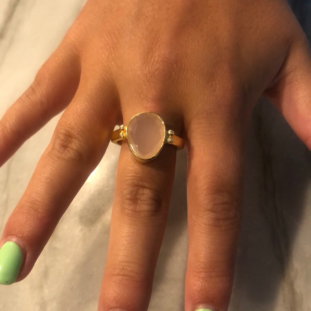 Pink Stone Statement Ring. Sz7/8 Brand New In Box!